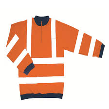 EN 20471 Hi-Viz Zip Neck Sweatshirt (37 Yellow/22 Orange) CLEARANCE