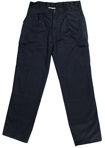 Blue Castle Poly Cotton Cargo Work Trousers In Black And Navy (766)