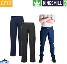 Portwest  Slim Fit Combat Trousers  in Black and Navy (C711)