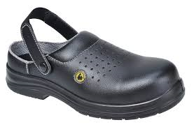 Black Lightweight ESD Non Metal Perforated Steel Toe Cap Safety Clogs SB (FC03)