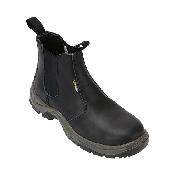 Fort Nelson Leather Safety Steel Toe Cap Dealer Boots Lightweight SIP In Black, Brown (FF103)