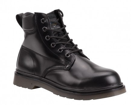 Steelite Black Leather Air Cushion Sole Steel Toe Cap Safety Boot SB (FW28)