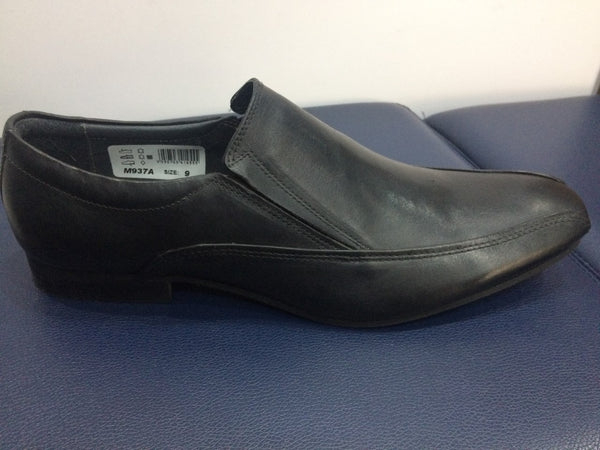 Roamers M937A Black Leather Casual Slip On Shoes (M937A)