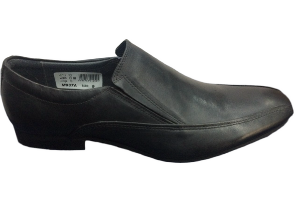 Roamers M937A Black Leather Casual Slip On Shoes (M937A) CLEARANCE