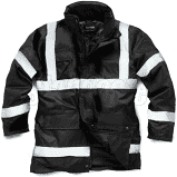Black Hivis Padded Parka Jacket ( 11 ) CLEARANCE