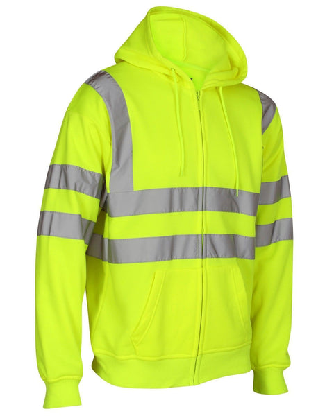 High Visibility Hooded Tops Full Length Zip (16 Yellow /159 Orange /256 Black ) CLEARANCE
