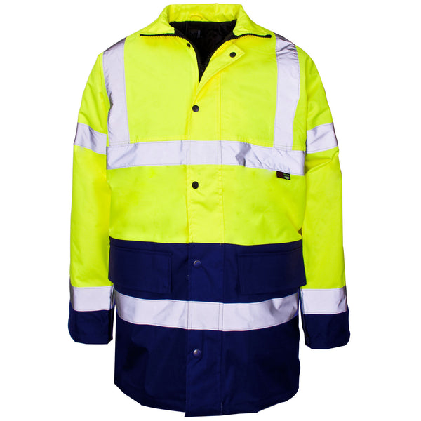Superior Yellow Navy Hivis Padded Jacket (191) CLEARANCE