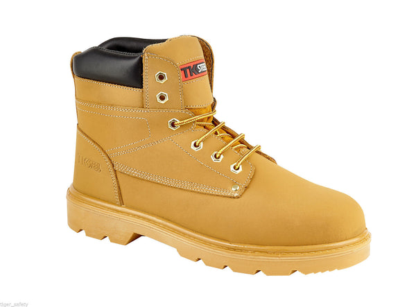 T K Steel Honey Nubuck Leather Safety Steel Toe Cap With Midsole  SIP ( 2010 ) CLEARANCE