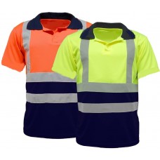 Hi-Viz 3 Button Polo T Shirts (203 Yellow/209 Orange)  CLEARANCE
