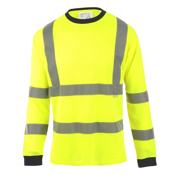 25 Yellow Hivis Long Sleeve T-Shirt (EN20471) Item 25 CLEARANCE