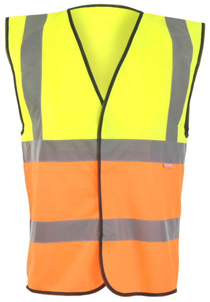 Yellow Top & Orange Hivis Waistcoat  ( 29  Yellow Top & Orange / 93 Orange Top & Yellow )