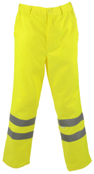Yellow Hivis Poly Cotton Trousers (EN20471)  ( 82 ) CLEARANCE
