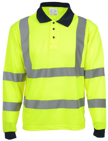 Yellow Long Sleeve Polo Shirt (EN20471) ( 85 ) CLEARANCE
