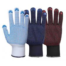 Nylon Polka Dot Gloves (A110) In White, Navy, Black