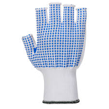White Fingerless Polka Dot Gloves (A114)