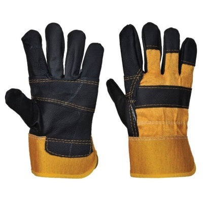 A200 Furniture Hide Rigger Gloves Black/Yellow