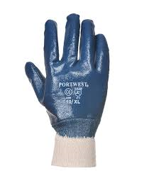 Portwest Nitrile Knit Wrist Waterproof Gloves ( A300 BLUE/Red A400 Black )