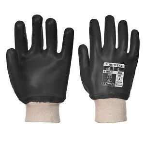 PVC Knit Wrist Waterproof Work Gloves In Red, Black, Blue (A400)