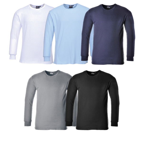B123 - Thermal T-Shirt Long Sleeve In Navy, White, Sky Blue ( B123 )