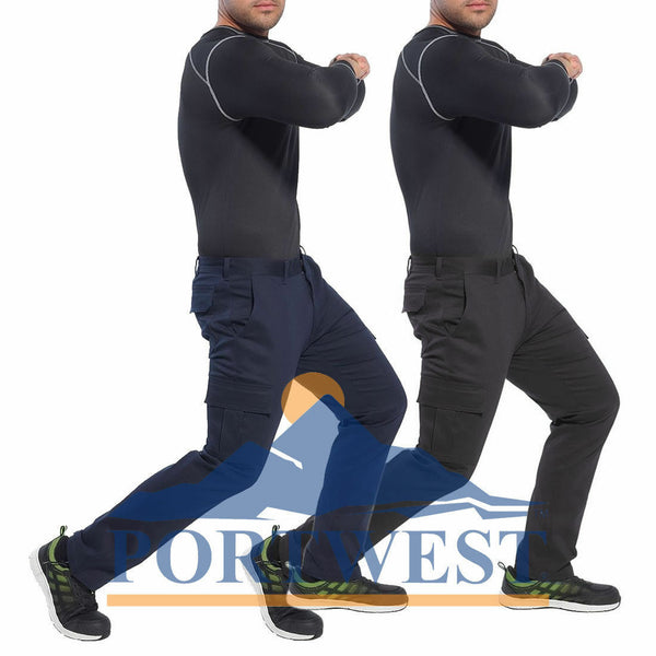 Portwest  Slim Fit Combat Trousers  in Black and Navy (C711)