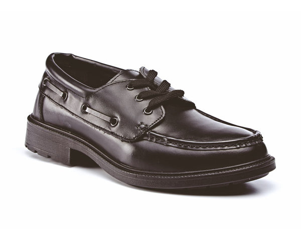 City Terrain Black Leather Executive Safety Boat Safety Shoe SIP (CT420B) CLEARANCE