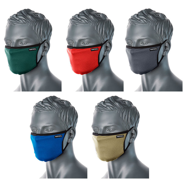 Face Masks 3 Ply Fabric In Green, Stone, Red, Blue, Grey- CV30