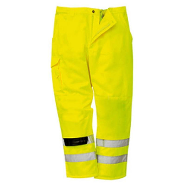 Yellow Hivis Combat Poly Cotton Work Trouser (E046) CLEARANCE