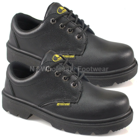 Footgrip Black Leather Safety Steel Toecap & Midsole Shoes S1P ( FG3005 ) CLEARANCE