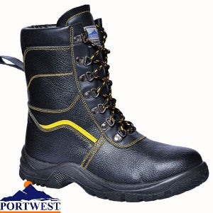 Steelite Black Leather Lightweight Fur Lined Steel Toe Cap Safety Boot S3 (FW05)