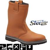 Steelite Leather Fur Lined Steel Toe Cap Safety Rigger Boots  SIP (FW12)