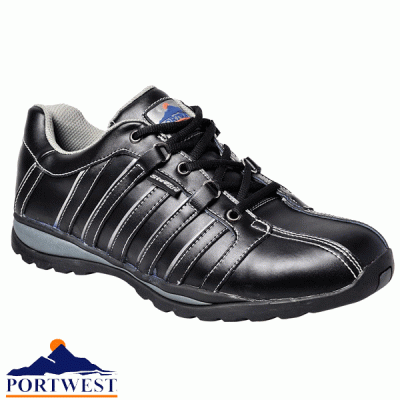 Steelite Black Leather Arx Steel Toe Cap Safety Trainers SIP (FW33) CLEARANCE