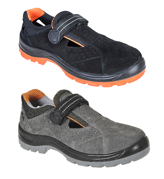 Steelite Obra Suede Leather Steel Toe Cap Safety Sandal/Trainer Grey/Black SI/SB(FW42)