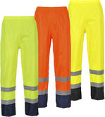 Portwest Hi-Viz Two Tone Waterproof Trousers In Yellow, Orange (H444) CLEARANCE