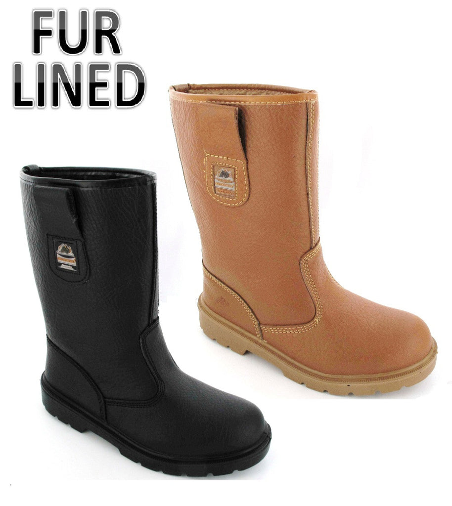 Groundwork Leather Rigger Fur Lined Safety Boots (P129/Henry