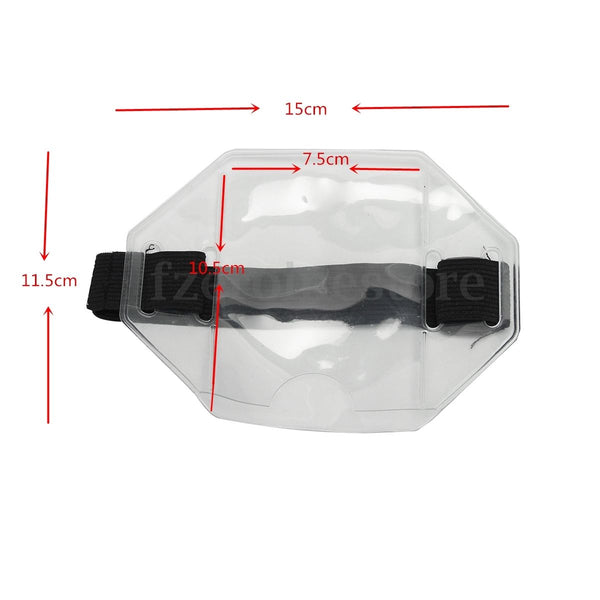PVC Clear Security ID Badge Card Holder Arm Band with Elastic Adjustable Strap
