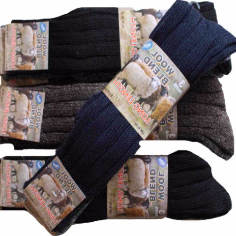 Long Length Chunky Wool Blend Socks