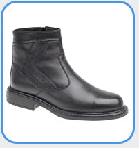 Roamers Black Leather Fur Lined Non Safety Side Zip Boot (M034A) CLEARANCE