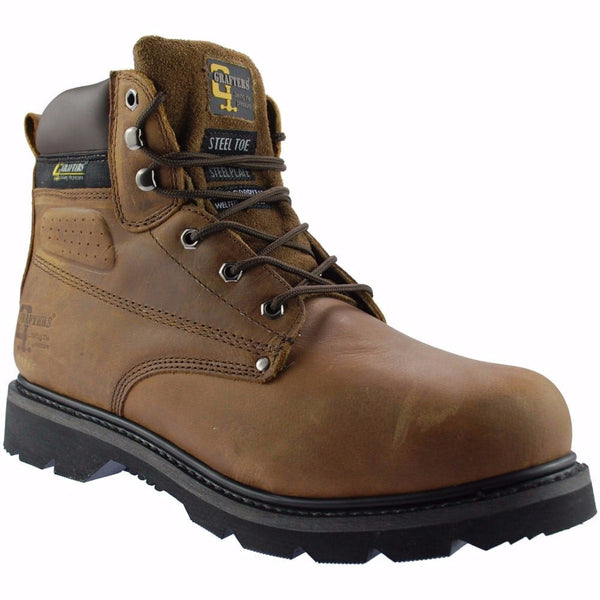 Grafters Padded Leather Safety Boot SB (M124/A/B) CLEARANCE