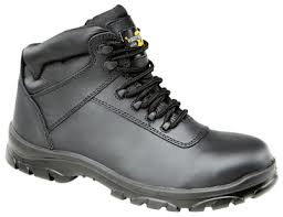 Grafters Black Leather Composite Non Metal Safety Hiker Boot SIP (M466A)