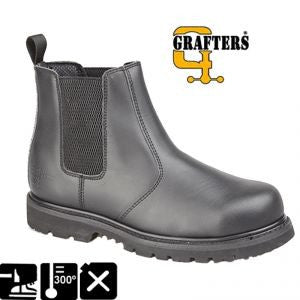 Grafters Leather Steel Toe Cap Safety Chelsea Dealer Boot SB (M539ABN) CLEARANCE
