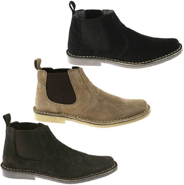 Roamers Suede Leather Twin Gusset Ankle Desert Boots (M765AS/BS/DBS)