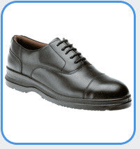 Grafters Uniform Black Leather Steel Toe Cap Safety Oxford Shoe SIP (M775A)  CLEARANCE