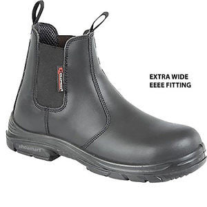 Grafters Black Leather Extra Wide Fit Steel Toe Cap Safety Dealer Boot SBP (M9502A)