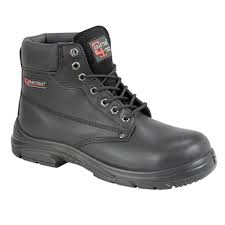 Grafters Black Leather Extra Wide Fit Steel Toe Cap Safety Boot SBP (M9503A)