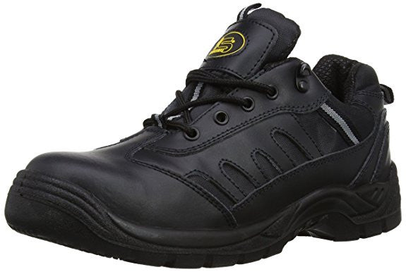 Tradesafe Black Leather Steel Toe Cap Safety Shoes SIP (Matt)