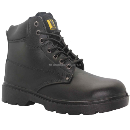 Maxsteel Smooth Leather Lightweight Lace-Up Safety Boots With Steel Toecap & Midsole S1P In Black, Honey, Brown ( MS10 )