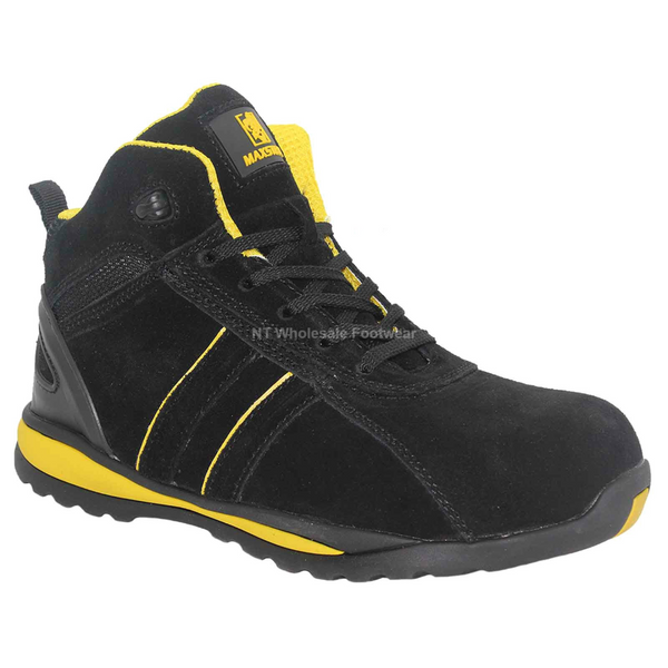 Maxsteel Hi Top Suede Leather Safety Trainer Boots With Steel Toecap SB ( MS1700-MS1800)