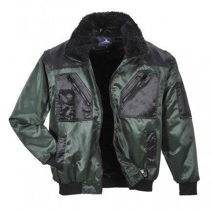 Two Tone Padded Pilot Jacket With Fur Collar And Fleece Lined (PJ20) CLEARANCE