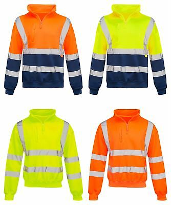 Sweatshirt Stand Up Collar Quarter Length Zip (215/Yellow-224/Orange-255/Yell/Navy-251/Orange/Navy) CLEARANCE