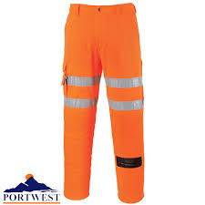 Orange Hivis Poly Cotton Rail Combat Work Trouser (RT46)